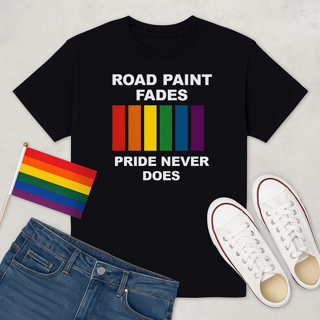 Road Paint Fades. PRIDE Never Does Short Sleeve T Shirt