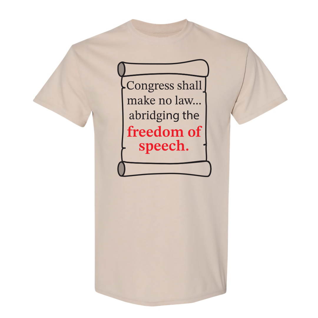 Freedom of Speech Short Sleeve Tee - Full Front & Crest Print