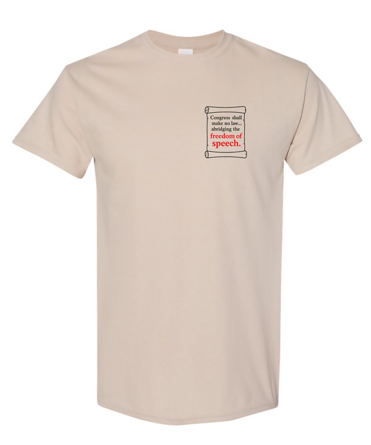 Freedom of Speech Short Sleeve Tee - Full Front & Crest Print