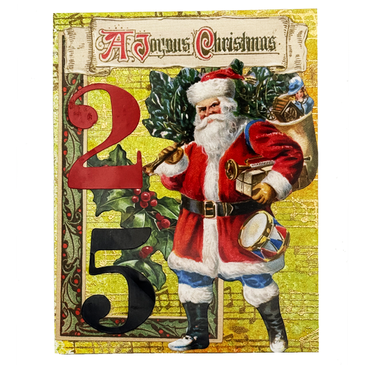 A Joyous Christmas — Vintage Santa Greeting Card