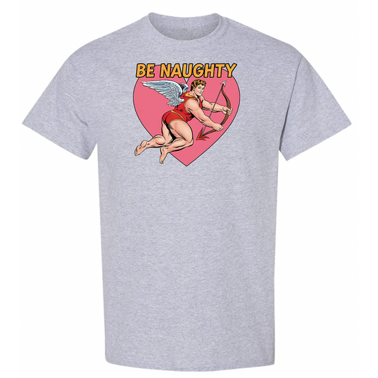 Gray T shirt Pink Heart Pin Up Cupid