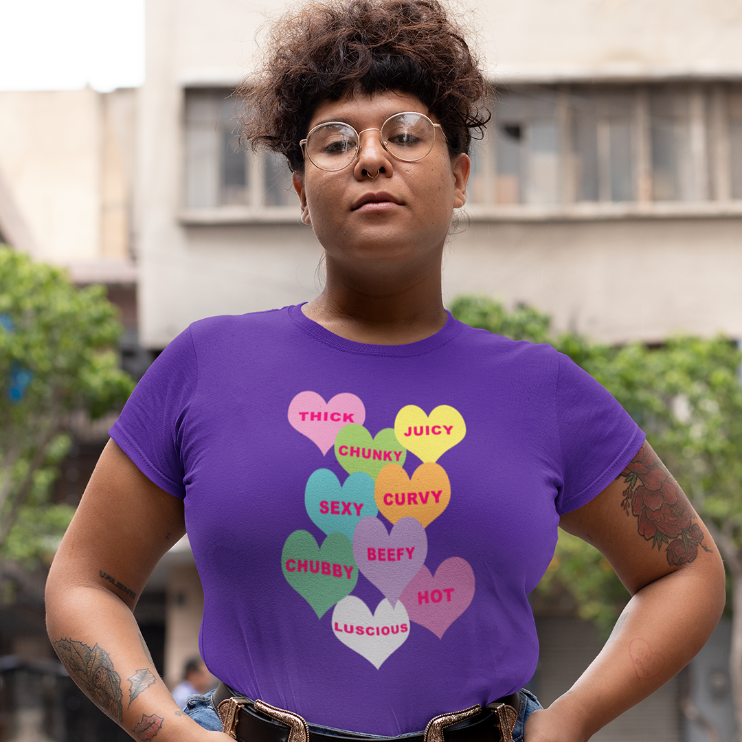 Body Positivity Conversation Hearts T Shirt