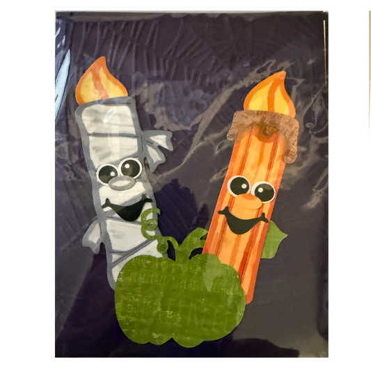 Cute Halloween Candle Duo Card