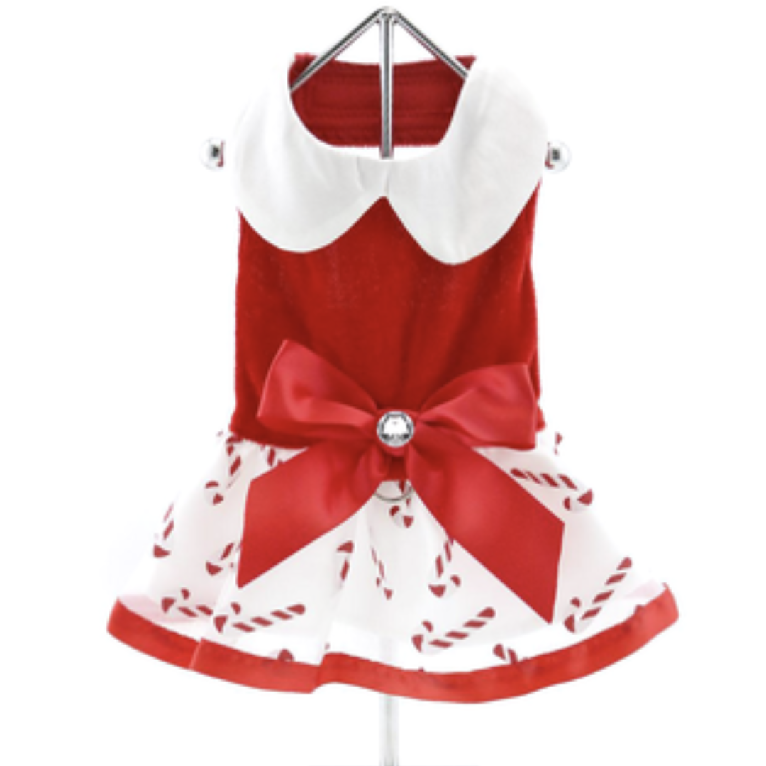 Candy Canes-Holiday Pet Harness Dress