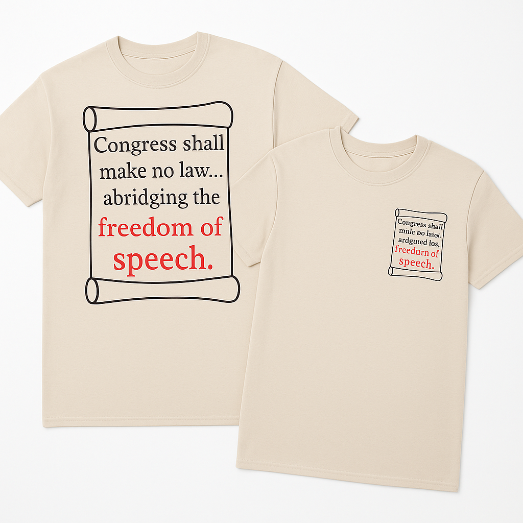 Freedom of Speech Short Sleeve Tee - Full Front & Crest Print