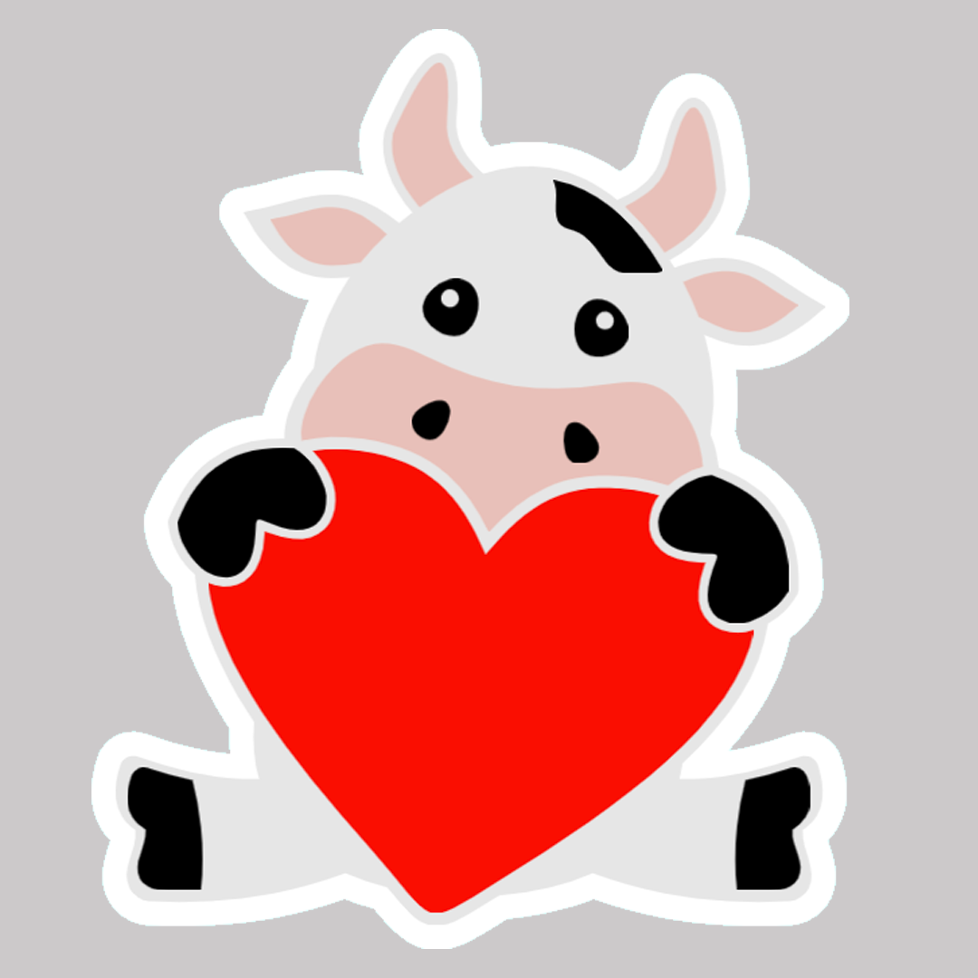 cow red heart