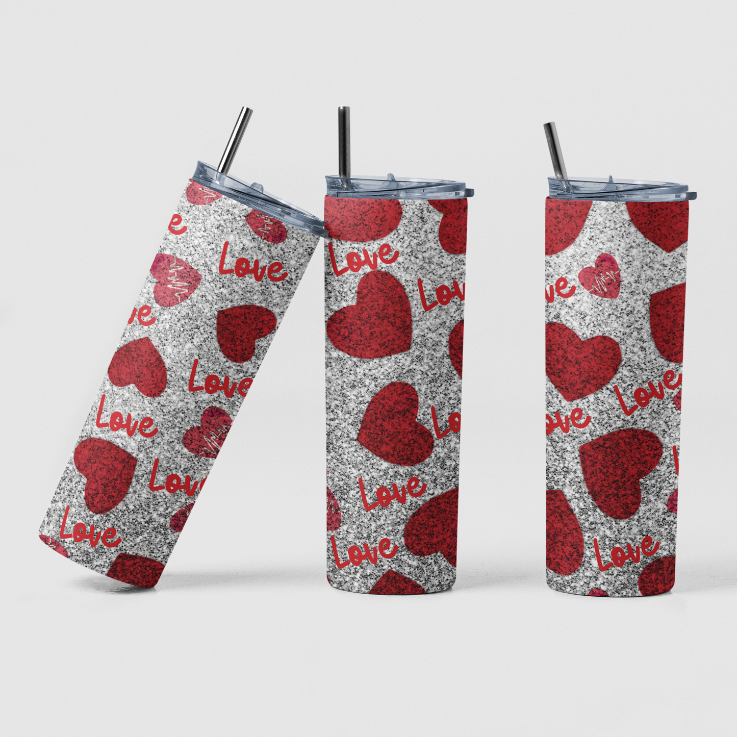 Love Heart Patterned Tumbler