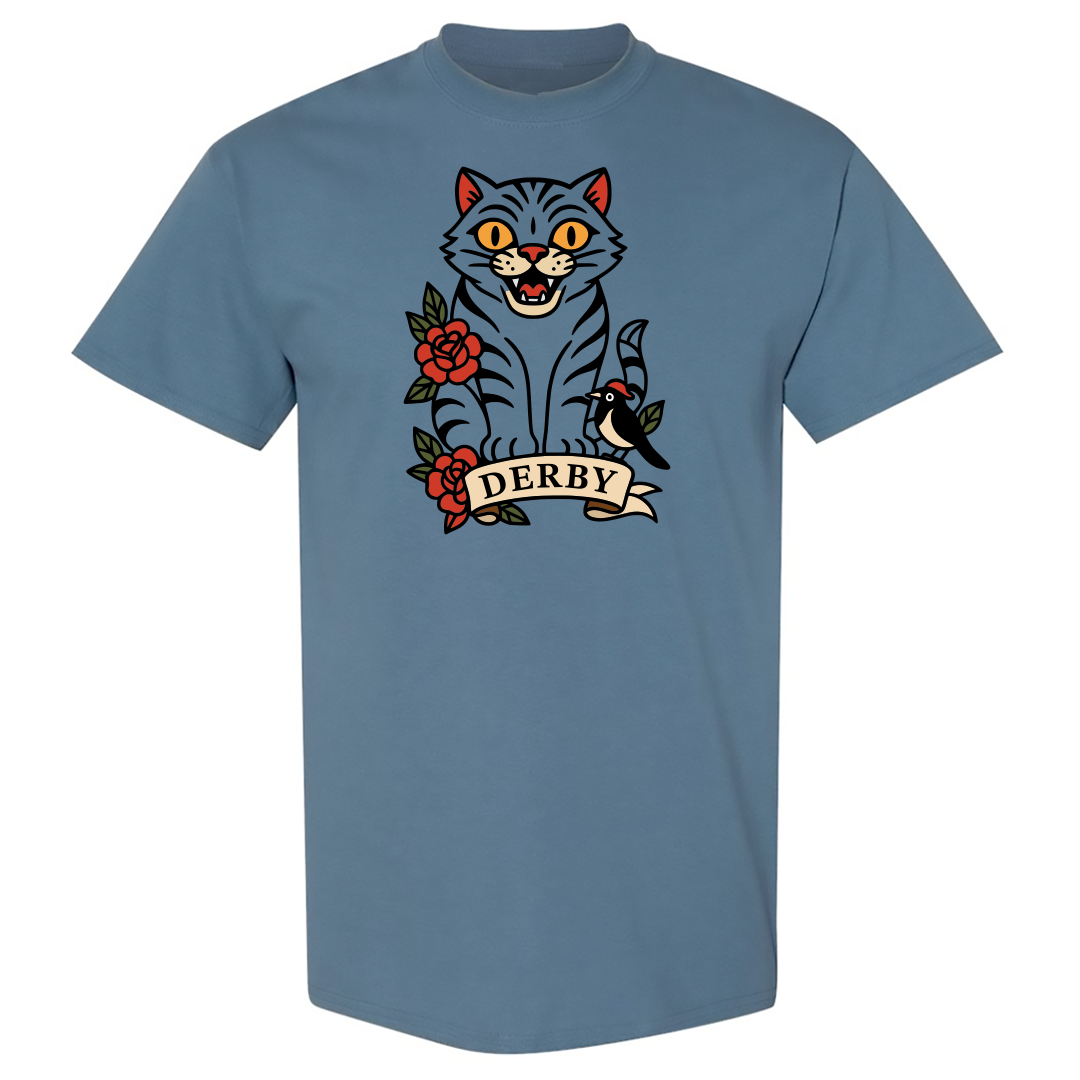 Derby  the Tiger Tattoo Style -  T-Shirt