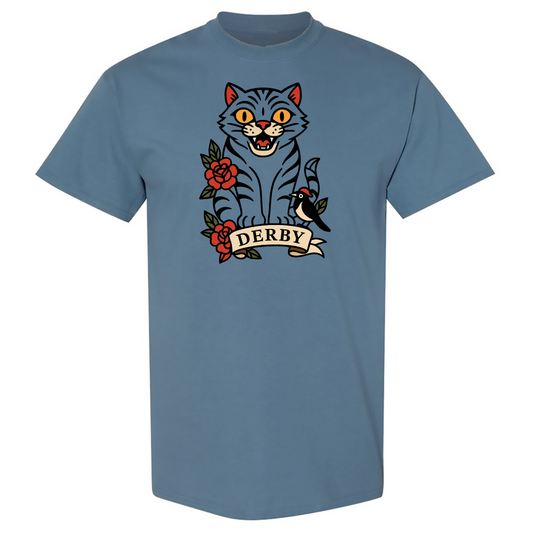 Derby  the Tiger Tattoo Style -  T-Shirt