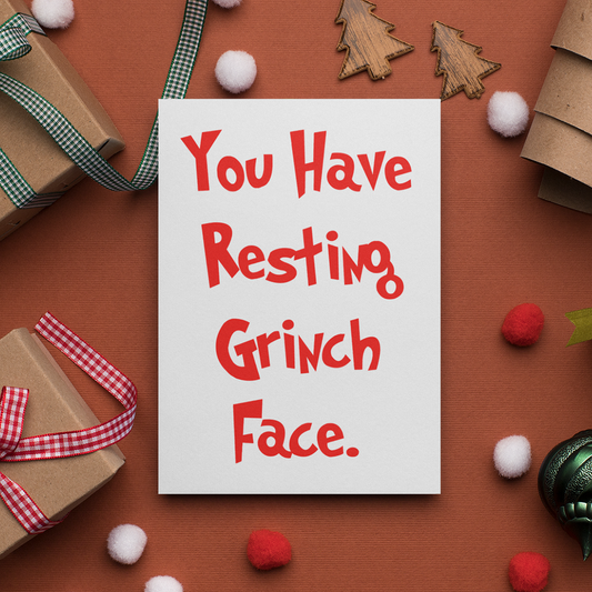 Resting Grinch Face Greeting Card