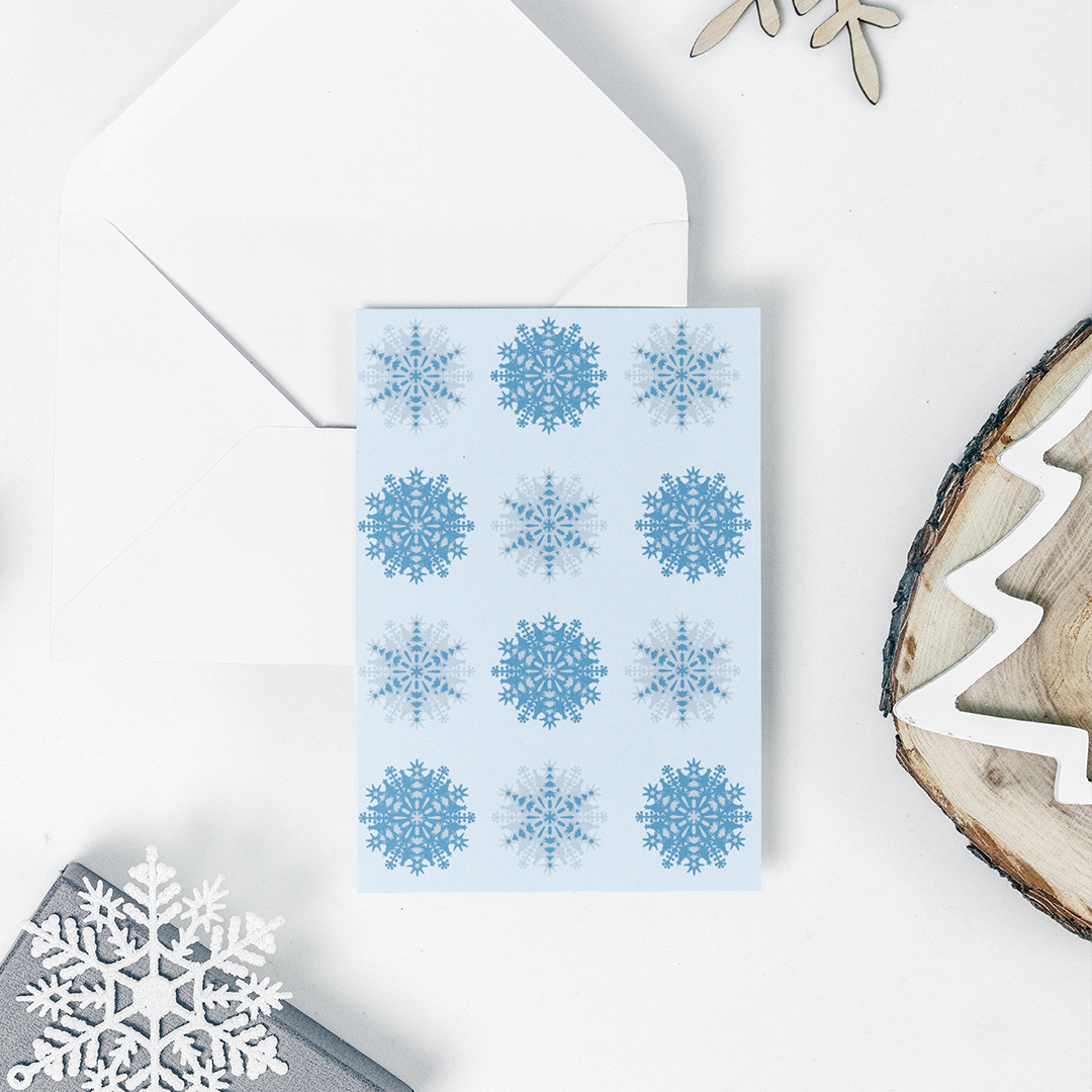 Blue Snowflakes Greeting Card