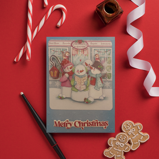 Snowmen Caroling Greeting Card