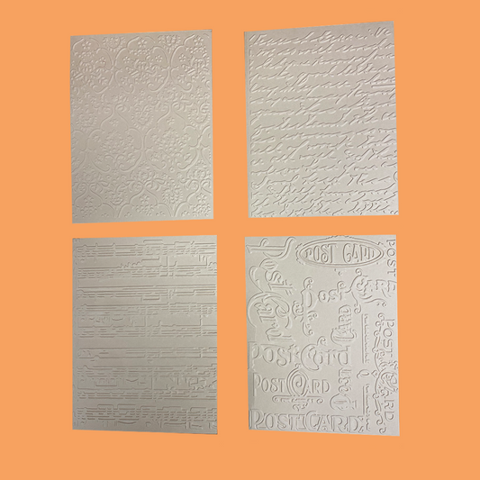 Tan Embossed Assorted Cards set of 4