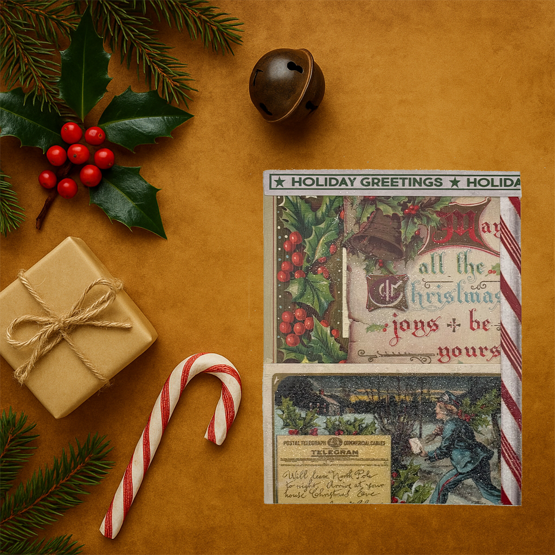 Victorian Christmas Collage Holiday Card