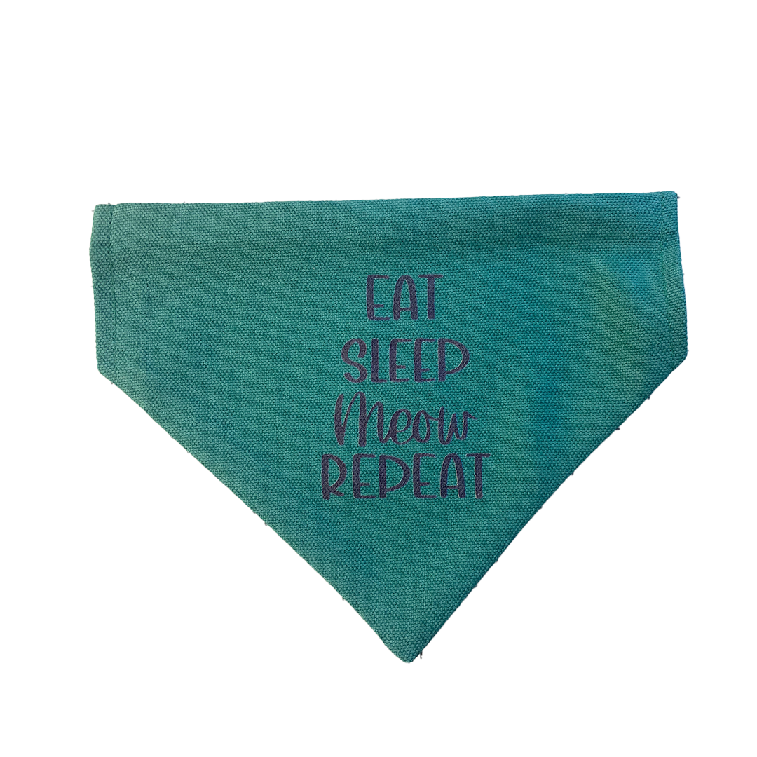 Eat Sleep Meow Repeat Over the Collar Bandana - Cat